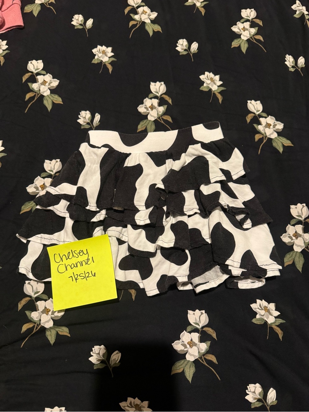 Little Sleepies Cow Black and White Ruffle Mini Skort